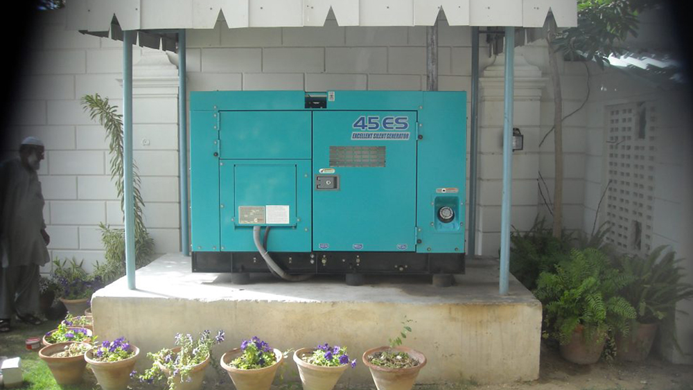 Denyo generator deployed in residential area